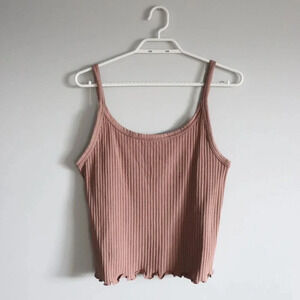 Old‎ Navy Women's XL Brown Ribbed Fitted Stretchy Cropped Sleeveless Tank Top